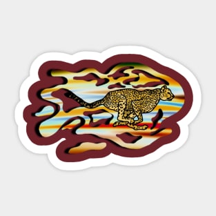 cheetah sprint Sticker